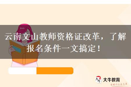 云南文山教师资格证改革，了解报名条件一文搞定！