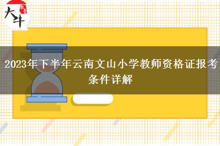 2023年下半年云南文山小学教师资格证报考条件详解