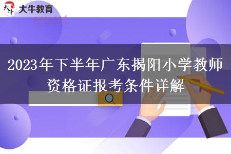 2023年下半年广东揭阳小学教师资格证报考条件详解