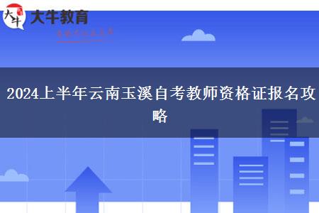 2024上半年云南玉溪自考教师资格证报名攻略