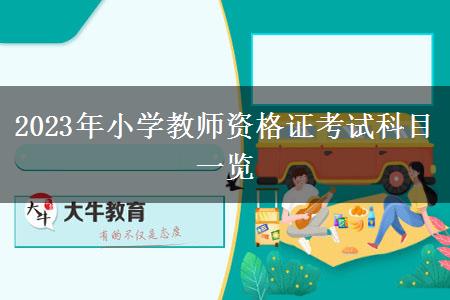 2023年小学教师资格证考试科目一览