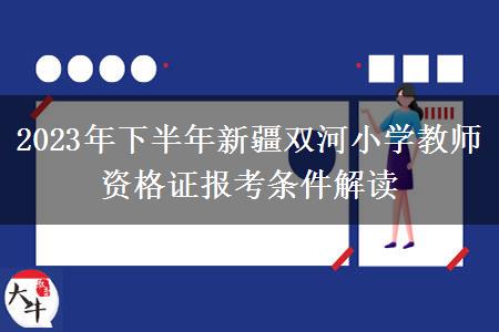 2023年下半年新疆双河小学教师资格证报考条件解读