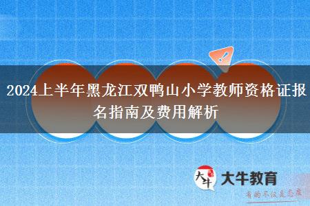 2024上半年黑龙江双鸭山小学教师资格证报名指南及费用解析