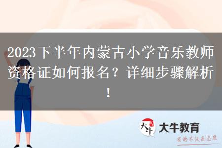 2023下半年内蒙古小学音乐教师资格证如何报名？详细步骤解析！