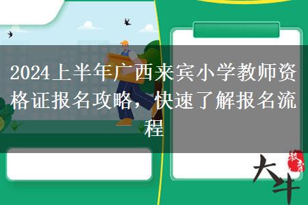 2024上半年广西来宾小学教师资格证报名攻略，快速了解报名流程