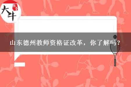 山东德州教师资格证改革，你了解吗？