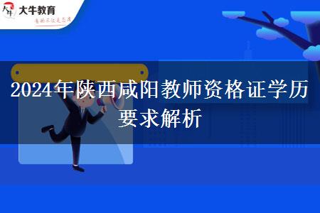 2024年陕西咸阳教师资格证学历要求解析