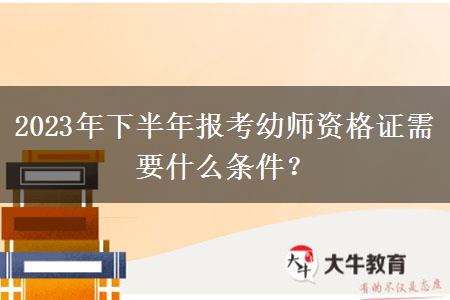 2023年下半年报考幼师资格证需要什么条件？