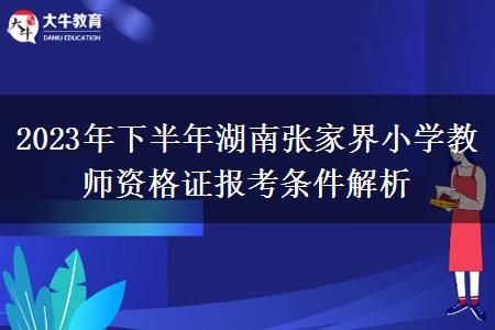 2023年下半年湖南张家界小学教师资格证报考条件解析