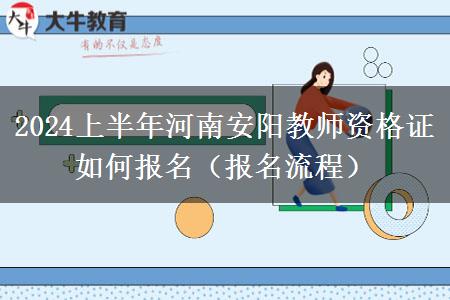 2024上半年河南安阳教师资格证如何报名（报名流程）