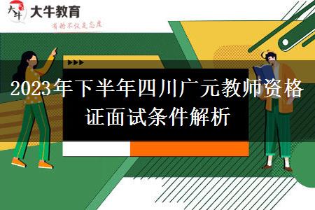 2023年下半年四川广元教师资格证面试条件解析