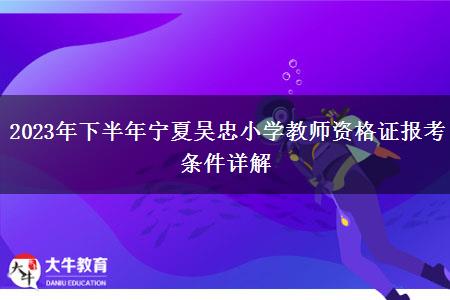 2023年下半年宁夏吴忠小学教师资格证报考条件详解