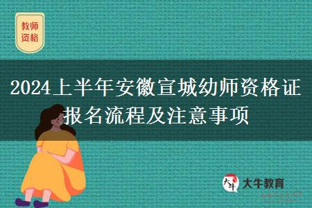 2024上半年安徽宣城幼师资格证报名流程及注意事项