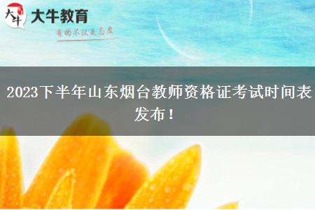 2023下半年山东烟台教师资格证考试时间表发布！