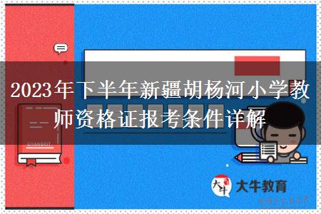 2023年下半年新疆胡杨河小学教师资格证报考条件详解