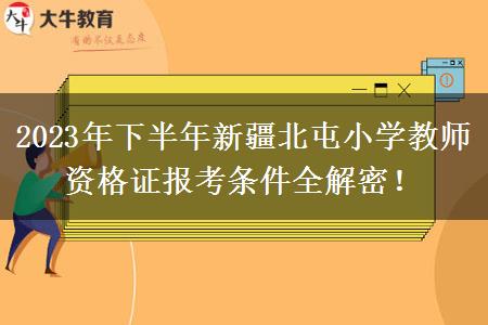 2023年下半年新疆北屯小学教师资格证报考条件全解密！