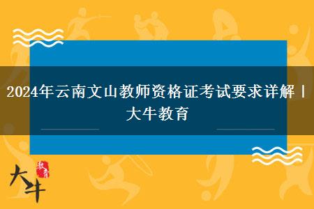 2024年云南文山教师资格证考试要求详解｜大牛教育