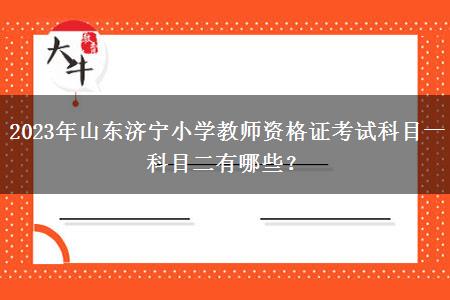 2023年山东济宁小学教师资格证考试科目一科目二有哪些？