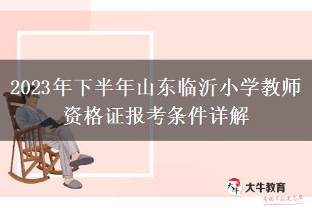 2023年下半年山东临沂小学教师资格证报考条件详解