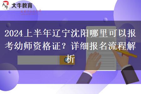 2024上半年辽宁沈阳哪里可以报考幼师资格证？详细报名流程解析