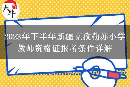 2023年下半年新疆克孜勒苏小学教师资格证报考条件详解