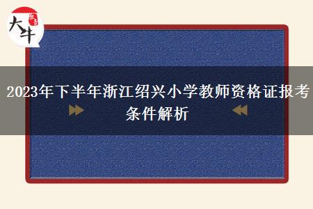 2023年下半年浙江绍兴小学教师资格证报考条件解析