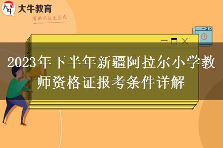 2023年下半年新疆阿拉尔小学教师资格证报考条件详解