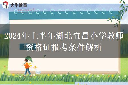 2024年上半年湖北宜昌小学教师资格证报考条件解析