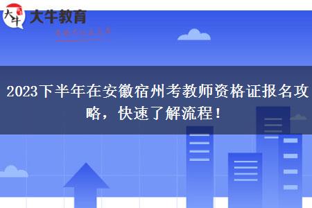 2023下半年在安徽宿州考教师资格证报名攻略，快速了解流程！