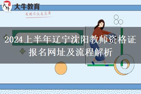 2024上半年辽宁沈阳教师资格证报名网址及流程解析