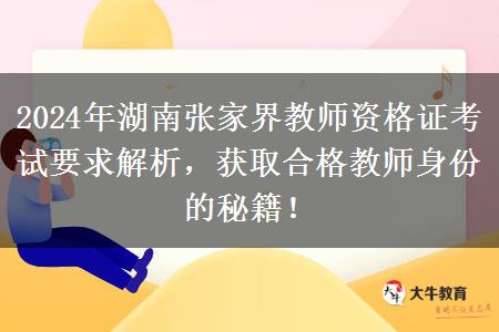 2024年湖南张家界教师资格证考试要求解析，获取合格教师身份的秘籍！