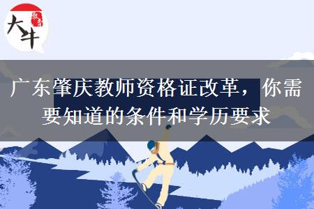 广东肇庆教师资格证改革，你需要知道的条件和学历要求