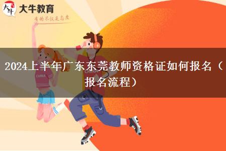 2024上半年广东东莞教师资格证如何报名（报名流程）