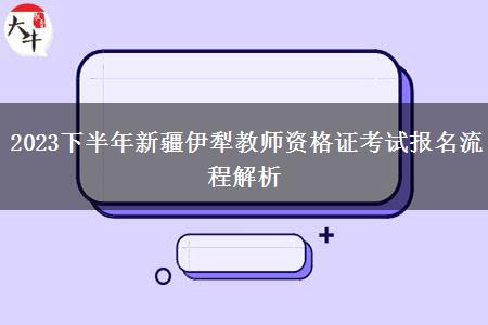 2023下半年新疆伊犁教师资格证考试报名流程解析