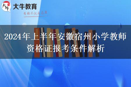 2024年上半年安徽宿州小学教师资格证报考条件解析