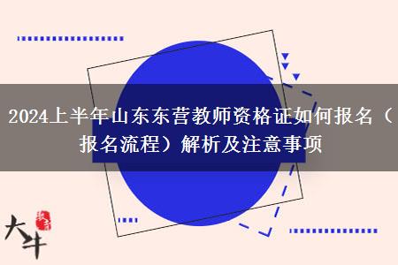 2024上半年山东东营教师资格证如何报名（报名流程）解析及注意事项