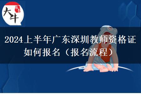 2024上半年广东深圳教师资格证如何报名（报名流程）