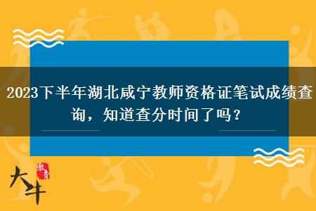 2023下半年湖北咸宁教师资格证笔试成绩查询，知道查分时间了吗？