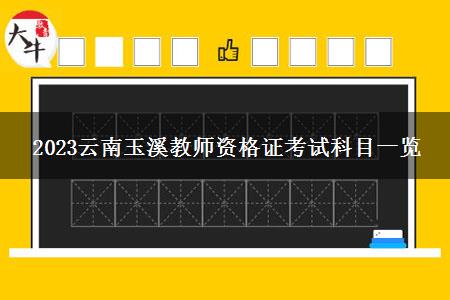 2023云南玉溪教师资格证考试科目一览