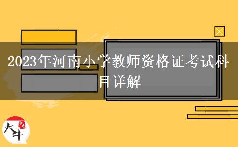 2023年河南小学教师资格证考试科目详解