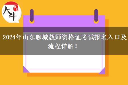 2024年山东聊城教师资格证考试报名入口及流程详解！