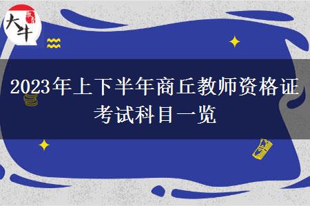 2023年上下半年商丘教师资格证考试科目一览