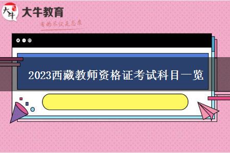 2023西藏教师资格证考试科目一览