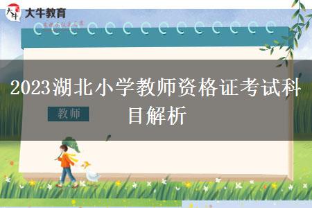 2023湖北小学教师资格证考试科目解析