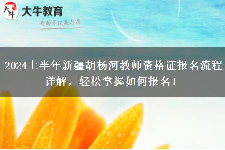 2024上半年新疆胡杨河教师资格证报名流程详解，轻松掌握如何报名！