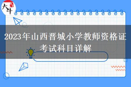 2023年山西晋城小学教师资格证考试科目详解