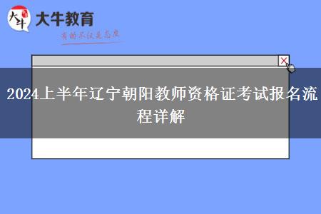 2024上半年辽宁朝阳教师资格证考试报名流程详解