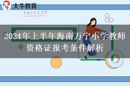 2024年上半年海南万宁小学教师资格证报考条件解析