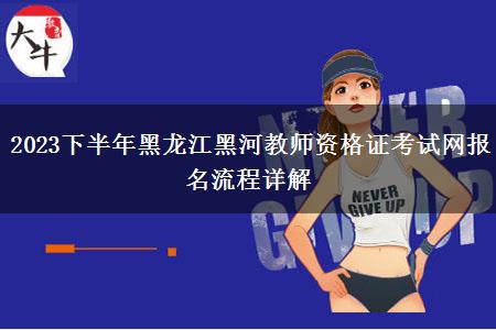 2023下半年黑龙江黑河教师资格证考试网报名流程详解