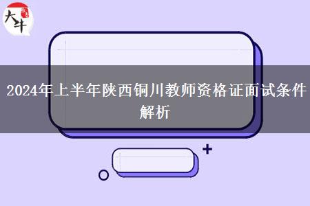 2024年上半年陕西铜川教师资格证面试条件解析